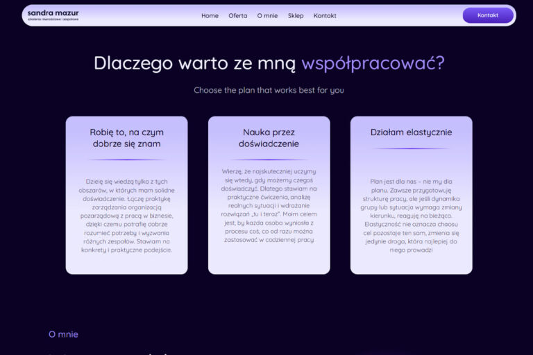 Strona internetowa one page / wizytówkowa