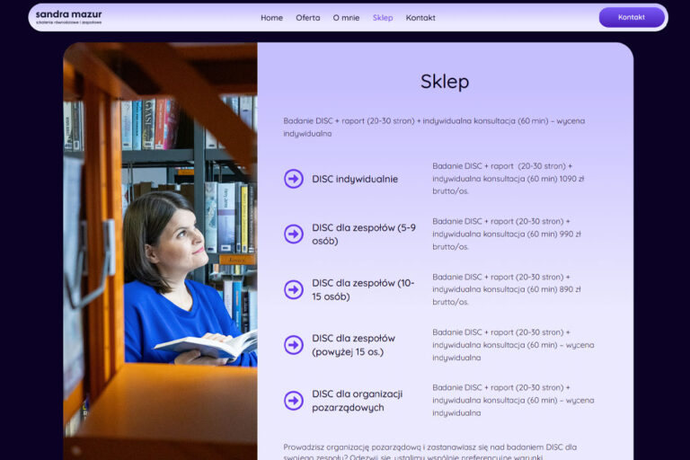 Strona internetowa one page / wizytówkowa